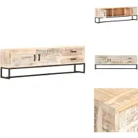 vidaXL Armoire TV Blanc 140 × 30 × 45 cm Bois massif Acacia - Meuble TV