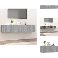 vidaXL Armoires TV 2 pcs. Gris Sonoma 80x30x30 cm Matériau dérivé du bois - Meubles TV