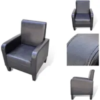 vidaXL Fauteuil Noir Simili Cuir - Fauteuil