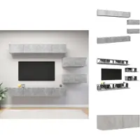 vidaXL Ensemble de 6 meubles TV gris béton Matériau dérivé du bois - Meubles TV