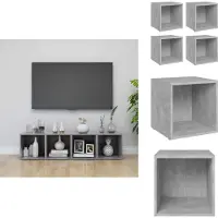 vidaXL Armoires TV 4 pcs. Gris béton 37x35x37 cm Matériau dérivé du bois - Meubles TV