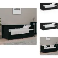 vidaXL Lit de jour noir 90x190 cm Pin massif - Lits et Sommiers