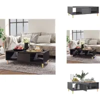 vidaXL Table basse gris brillant 103,5x60x35 cm Bois composite - Tables basses
