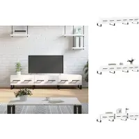 vidaXL Armoire TV blanc brillant 150x36x30 cm Bois composite - Meuble TV