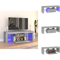 vidaXL Armoire TV avec lampes LED Gris Sonoma 120x35x40 cm - Meuble TV