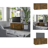 vidaXL Armoire TV chêne fumé 80x34x36 cm Bois composite - Meuble TV