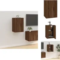vidaXL Armoire TV murale brun aspect chêne 40x34,5x60 cm - Meuble TV