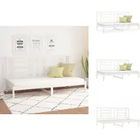 vidaXL Lit de jour blanc 90x200 cm Pin massif - Lits et sommiers