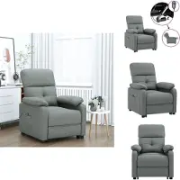 vidaXL Fauteuil Relax Electrique Tissu Gris Foncé - Fauteuil