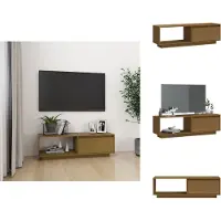 vidaXL Armoire TV brun miel 110x30x33,5 cm Pin massif - Meuble TV