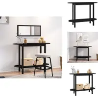 vidaXL Table console noir 110x40x80 cm pin massif - Tables basses