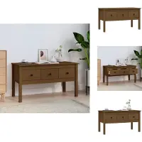 vidaXL Table basse marron miel 102x49x55 cm Pin massif - Tables basses