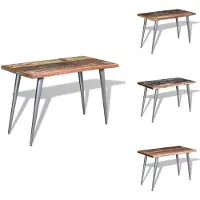 vidaXL Table de salle à manger en vieux bois massif 120x60x76 cm - Tables de salle à manger