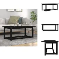 vidaXL Table basse noire 110x55x45 cm pin massif - Tables basses
