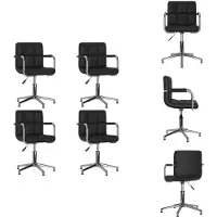 vidaXL Chaise de salle à manger 4 pcs. Pivotant Noir Similicuir - Chaises de salle à manger