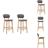 vidaXL Tabouret de bar 2 pcs tissu gris clair - Tabouret de bar