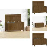 vidaXL Coffre de jardin marron miel 115x49x60 cm Pin massif - Coffres de jardin