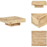 vidaXL Table basse 80x80x28 cm en bois massif de manguier - Tables basses
