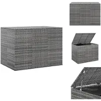 vidaXL Coffre à coussins de jardin en rotin PE 145x100x103 cm Gris - Coffres de jardin