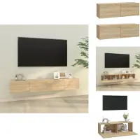 vidaXL Meubles TV muraux 2 pièces chêne Sonoma 100x30x30 cm Bois composite - Meubles TV