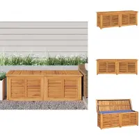 vidaXL Coffre de jardin avec sac 150x50x53 cm bois massif teck - Coffres de jardin