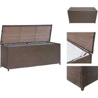 vidaXL Boîte de rangement de jardin Marron 120x50x60 cm Poly rotin - Boîtes de jardin