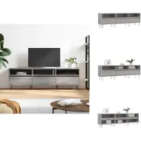 vidaXL Armoire TV Gris Sonoma 150x30x44,5 cm Bois composite - Meuble TV