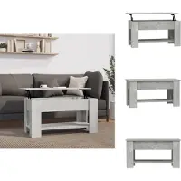 vidaXL Table basse gris béton 101x49x52 cm Bois composite - Tables basses