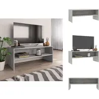 vidaXL Armoire TV gris béton 100x40x40 cm Bois composite - Meuble TV