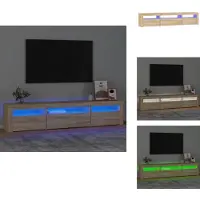 vidaXL Armoire TV avec lampes LED Chêne Sonoma 195x35x40 cm - Meuble TV