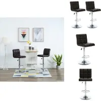 The Living Store Tabouret de bar 2 pcs. Simili cuir marron