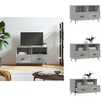 vidaXL Armoire TV Gris Sonoma 80x36x50 cm Bois composite - Meuble TV