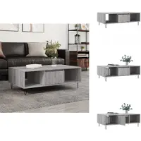 vidaXL Table basse Gris Sonoma 104x60x35 cm Bois composite - Tables basses