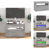 vidaXL Armoire TV avec lampes LED Gris Sonoma 60x35x40 cm - Meuble TV