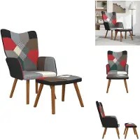 vidaXL Fauteuil de relaxation avec pouf Patchwork Tissu - fauteuil