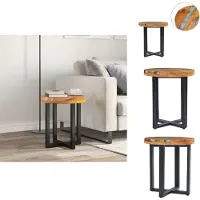 vidaXL Table basse 40 x 45 cm teck massif et polyrésine - Tables basses