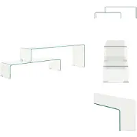 vidaXL 2-tlg. Couchtisch-Set 90x30x20/110x30x40 cm Heart Glass - Couchtisch