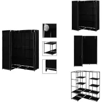 vidaXL Armoire d'angle noire 130 x 87 x 169 cm - Penderies