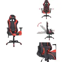 vidaXL Chaise de bureau Gaming inclinable Similicuir rouge - Chaises de bureau