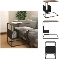 vidaXL Table d'appoint noire 55x36x59,5 cm Bois composite - Tables basses