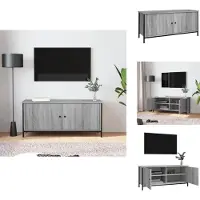 vidaXL Armoire TV avec portes Gris Sonoma 102x35x45 cm Bois composite - Meuble TV