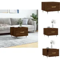 vidaXL Table basse marron imitation chêne 50x50x40 cm Bois composite - Tables basses