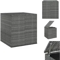 vidaXL Coffre à coussins de jardin PE Rattan 100x97,5x104 cm Gris - Coffres de jardin