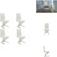 vidaXL Chaises de salle à manger 4 pcs. Blanc Similicuir - Chaises de salle à manger