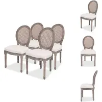 vidaXL Chaises de salle à manger 4 pcs. Tissu crème - Chaises de salle à manger