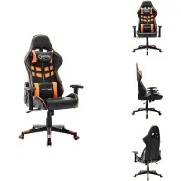 vidaXL Chaise de jeu noir et orange similicuir - Fauteuil de jeu