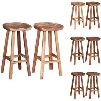 vidaXL Tabouret de bar 2 pcs. bois massif acacia - Tabouret de bar