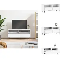 vidaXL Meuble TV Blanc 100x34,5x44,5 cm Bois composite - Meuble TV