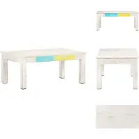 vidaXL Table basse blanche 110x60x45 cm bois massif mangue - Tables basses