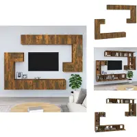 vidaXL Armoire TV murale chêne fumé Matériau dérivé du bois - Meuble TV
